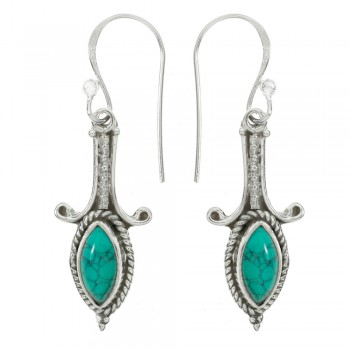 Pendientes piedra natural marquesa Plata de Ley - Karissma 2