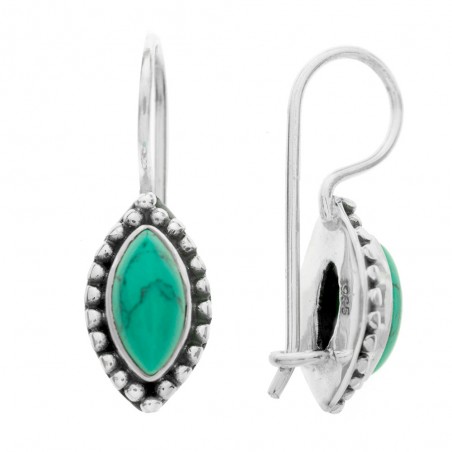 Pendientes piedra natural marquesa Plata de Ley - Karissma