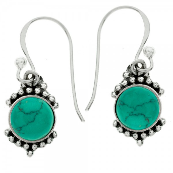 Pendientes piedra redonda Plata de Ley - Karissma