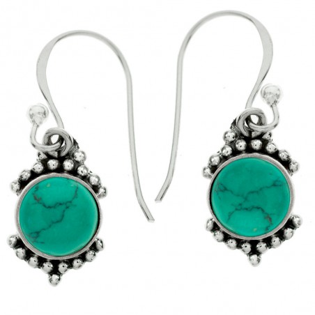 Pendientes piedra redonda Plata de Ley - Karissma