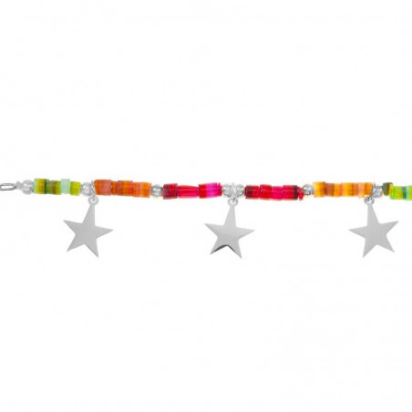 Collar fucsia con estrellas acero - Karissma
