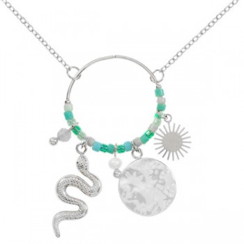 Collar karma con serpiente luna y sol fabricado en acero - Karissma