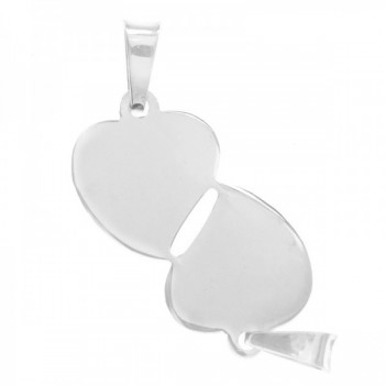 Colgante doble corazón Plata de Ley