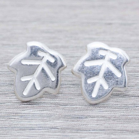Pendientes hoja Plata de Ley 925