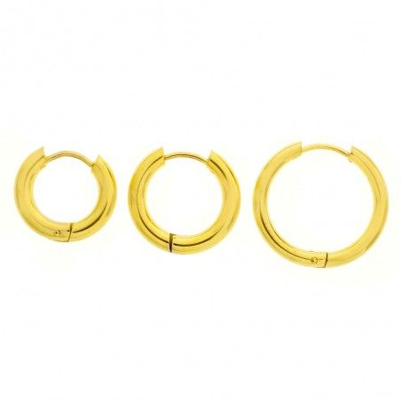 Aros gruesos dorados de acero inoxidable. - Karissma
