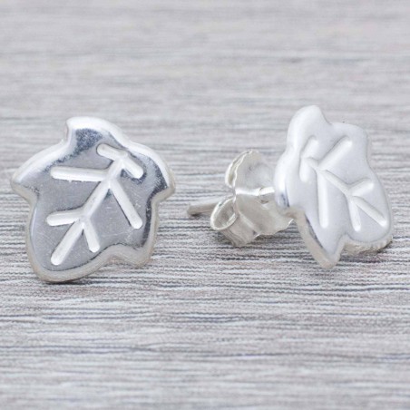 Pendientes hoja Plata de Ley 925