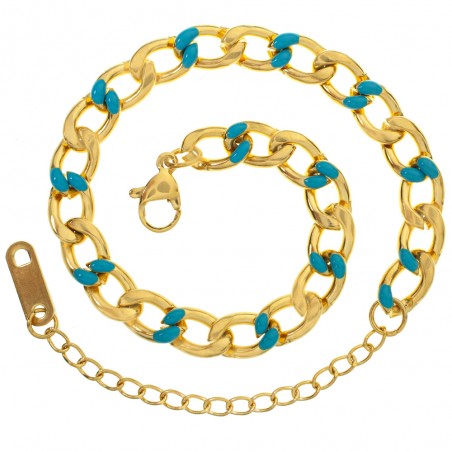 Pulsera eslabón grumet detalles esmaltados acero - Karissma