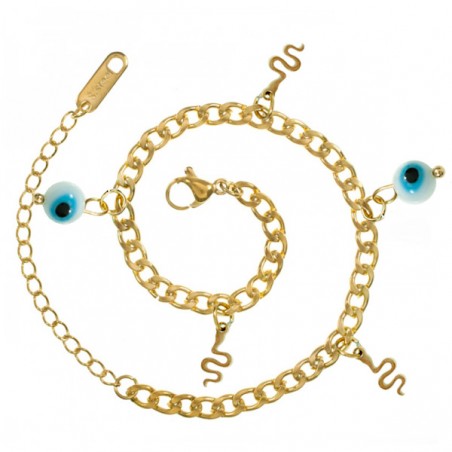 Pulsera ojo turco con serpiente acero - Karissma