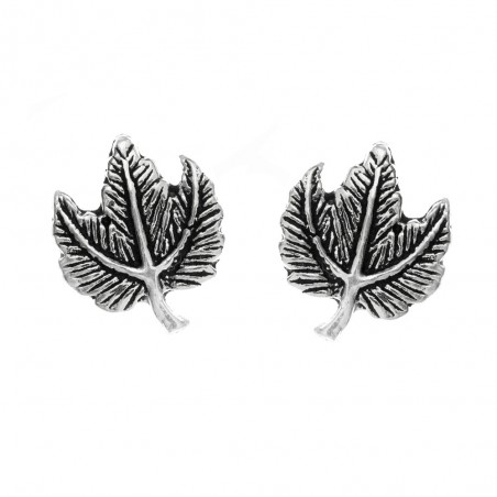 Mini pendientes hoja Plata de Ley 925