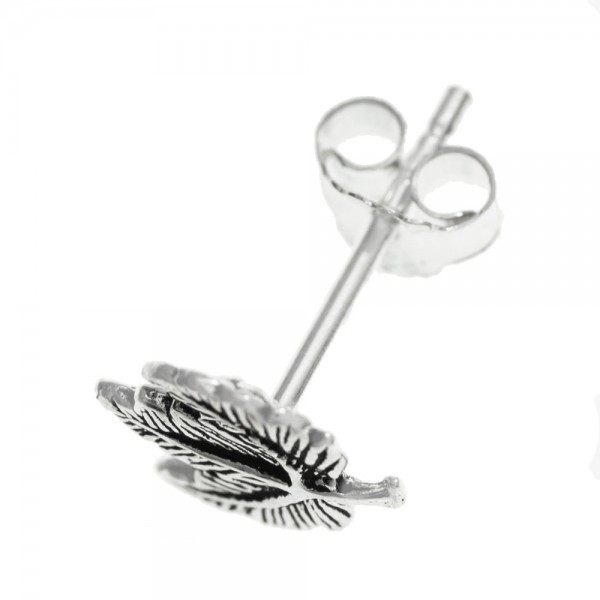 Mini pendientes hoja Plata de Ley 925