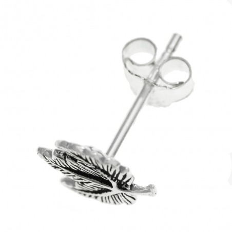 Mini pendientes hoja Plata de Ley 925