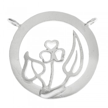 Collar flor y hojas Plata de Ley - Karissma 2