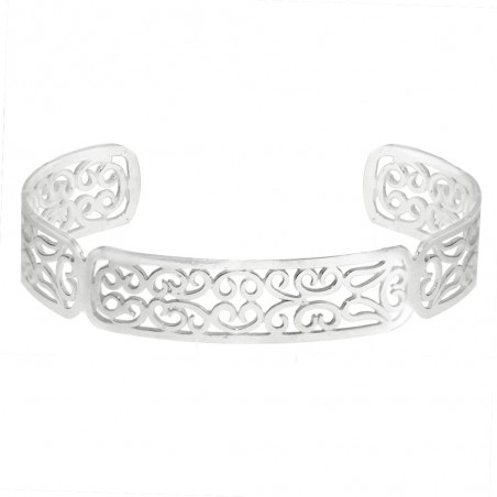 Pulsera rígida calado espirales Plata de Ley  - Karissma