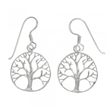 Pendientes árbol de la vida largos Plata de Ley 925