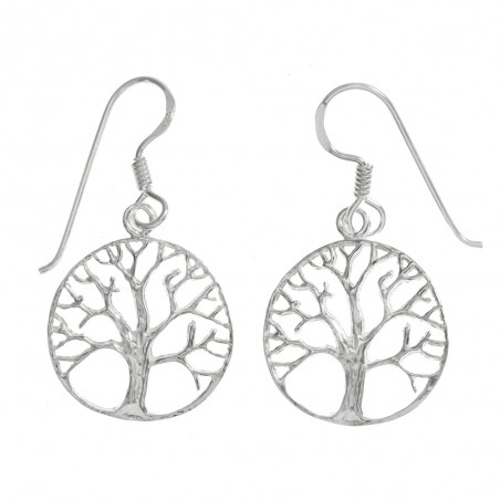 Pendientes árbol de la vida largos Plata de Ley 925
