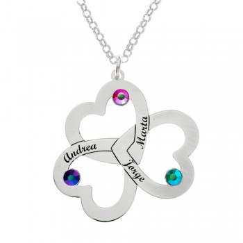 Collar triple corazón personalizado Plata de Ley 925  - Karissma