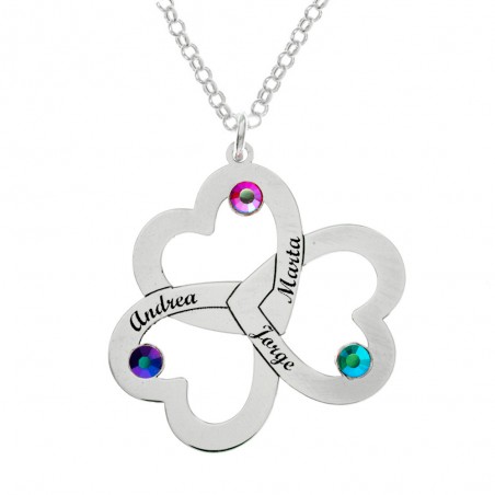 Collar triple corazón personalizado Plata de Ley 925  - Karissma