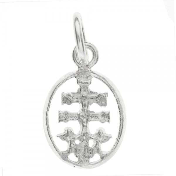 Medalla Cruz de Cavaca oval Plata de Ley - Karissma