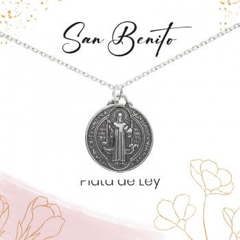 Medalla escapulario San Benito Plata de Ley - Karissma