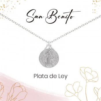 Medalla escapulario San Benito Plata de Ley - Karissma