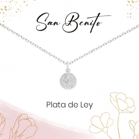 Medalla mini escapulario San Benito Plata de Ley - Karissma