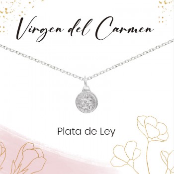 Medalla mini escapulario Virgen del Carmen Plata de Ley - Karissma