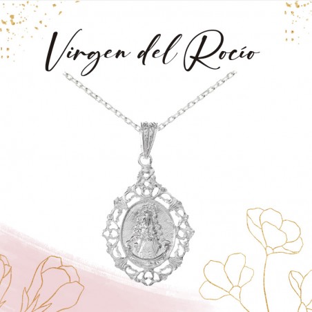 Medalla Virgen del Rocío arabesco Plata de Ley - Karissma