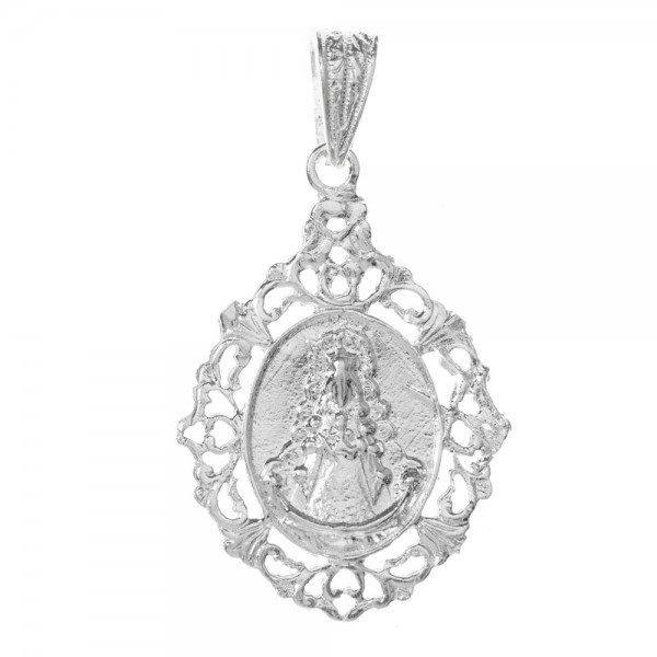 Medalla Virgen del Rocío arabesco Plata de Ley - Karissma