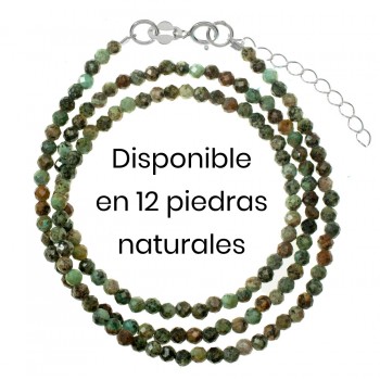 Collar de piedra natural facetada Plata de Ley - Karissma