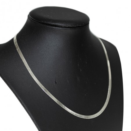 Gargantilla cola de serpiente brillo espejo Plata de Ley - Karissma