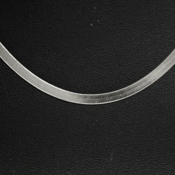 Gargantilla cola de serpiente brillo espejo Plata de Ley - Karissma 2