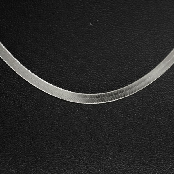 Gargantilla cola de serpiente brillo espejo Plata de Ley - Karissma