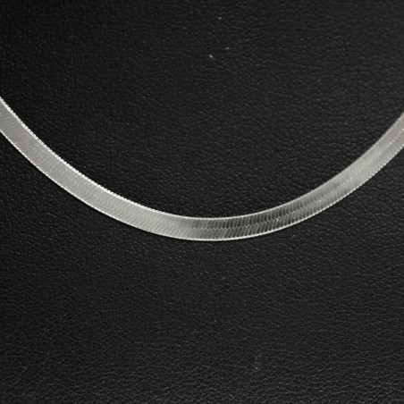 Gargantilla cola de serpiente brillo espejo Plata de Ley - Karissma