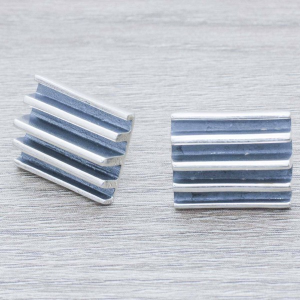 Pendientes rectángulo oxidado Plata de Ley 925