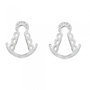 Pendientes Virgen del Rocío minimalista Plata de Ley - Karissma