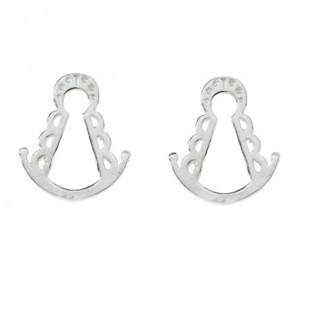 Pendientes Virgen del Rocío minimalista Plata de Ley - Karissma