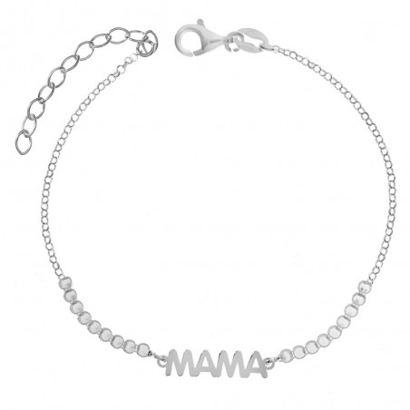 Pulsera Mamá cristales blancos Plata de Ley - Karissma