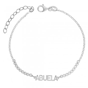 Pulsera Abuela cristales blancos Plata de Ley - Karissma