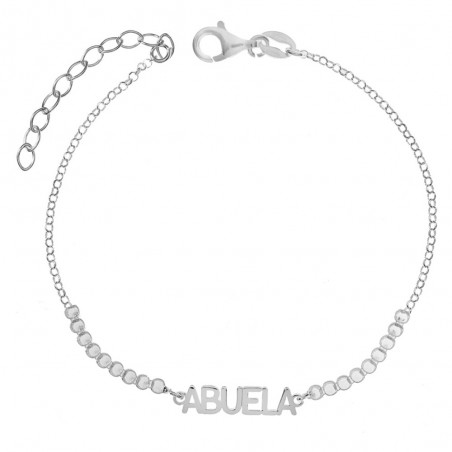 Pulsera Abuela cristales blancos Plata de Ley - Karissma