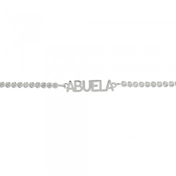 Pulsera Abuela cristales blancos Plata de Ley - Karissma 2