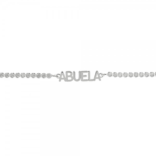 Pulsera Abuela cristales blancos Plata de Ley - Karissma