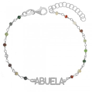 Pulsera Abuela con cristales Plata de Ley - Karissma