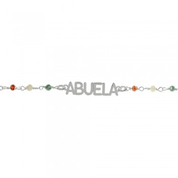 Pulsera Abuela con cristales Plata de Ley - Karissma 2