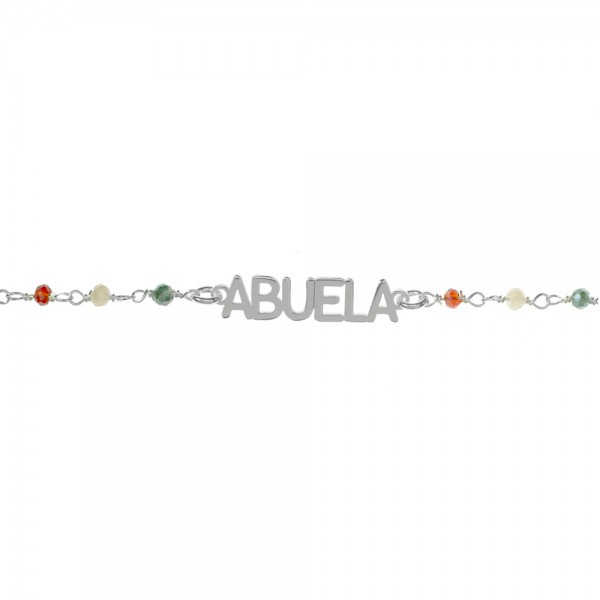 Pulsera Abuela con cristales Plata de Ley - Karissma