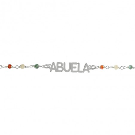 Pulsera Abuela con cristales Plata de Ley - Karissma