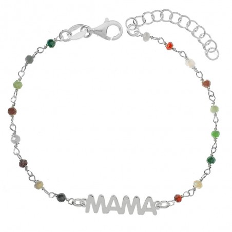 Pulsera Mamá con cristales Plata de Ley - Karissma