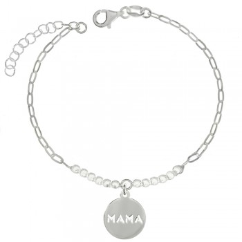 Pulsera Mamá con cristales Plata de Ley - Karissma