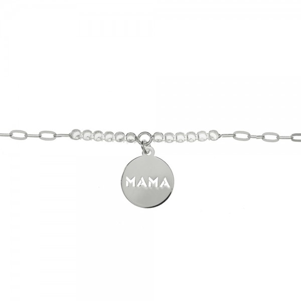 Pulsera Mamá con cristales Plata de Ley - Karissma