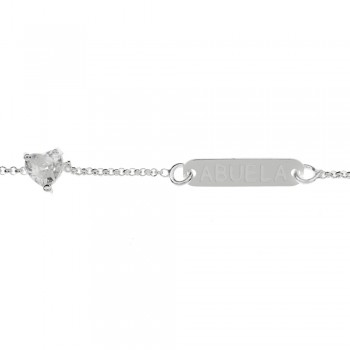 Pulsera Abuela corazón circonita Plata de Ley - Karissma 2