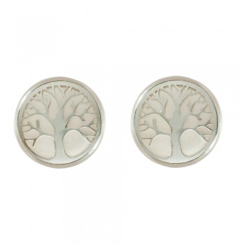 Pendientes árbol de la vida nácar Plata de Ley - Karissma